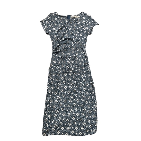 Getadme-Frehcn Vintage Floral Midi Dress Office Lady V-Neck Casual Beach Party Dress Women Summer Chiffon One Piece Dress Korean